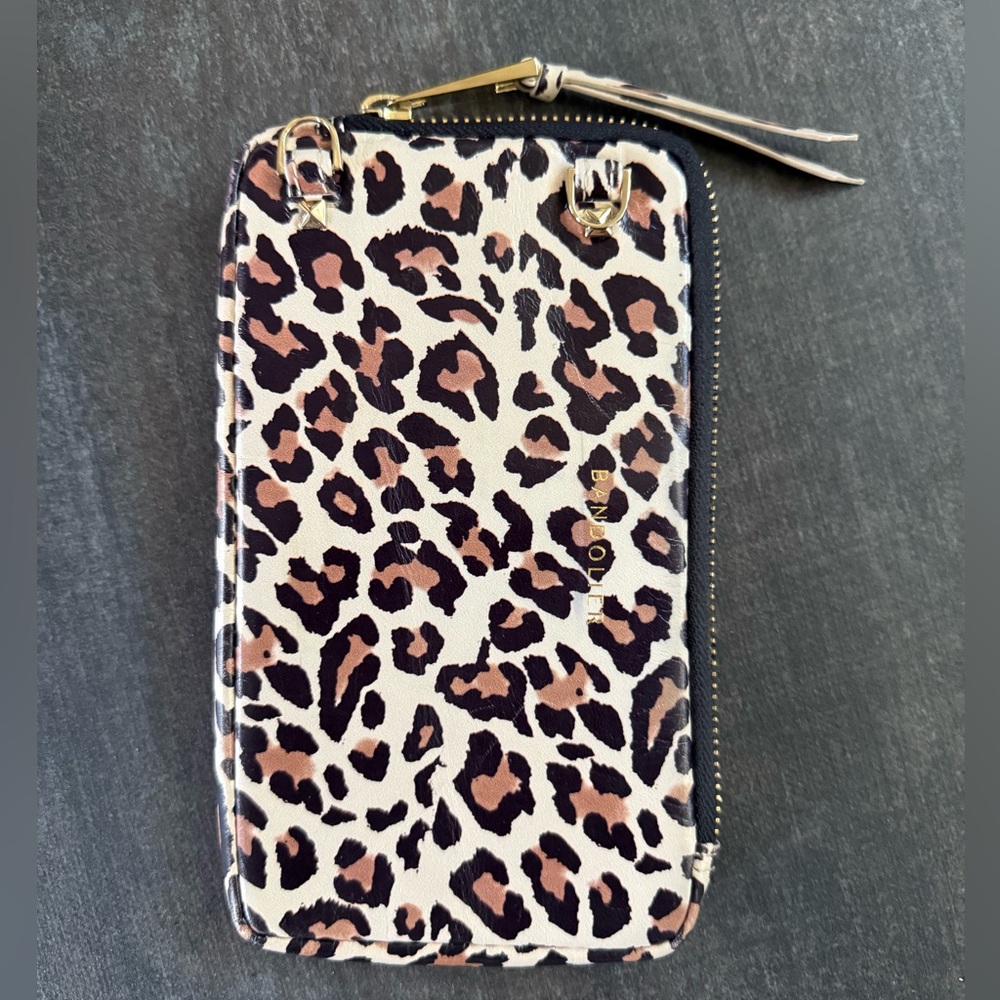 Bandolier Gia light leopard print expanded zip pouch
